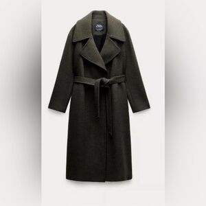 Zara BELTED WOOL BLEND COAT ZW COLLECTION - UNWORN, Size L